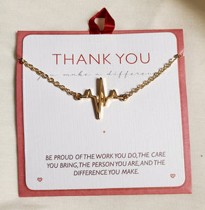 gold ekg necklace