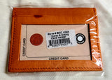 lambskin card holder- orange