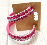 large acrylic rhinestone hoop earrings