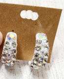 small acrylic rhinestone hoop earrings