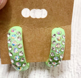 small acrylic rhinestone hoop earrings