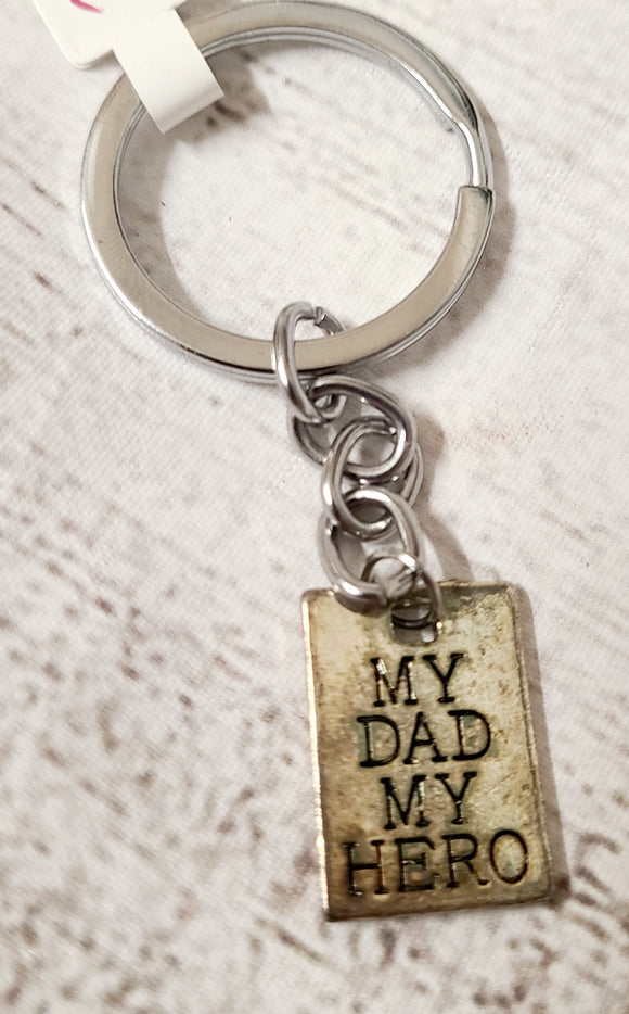 my dad my hero keychain