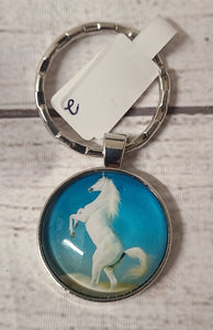 rearing unicorn keychain