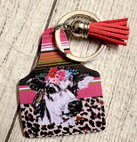 serape and cheetah keychain