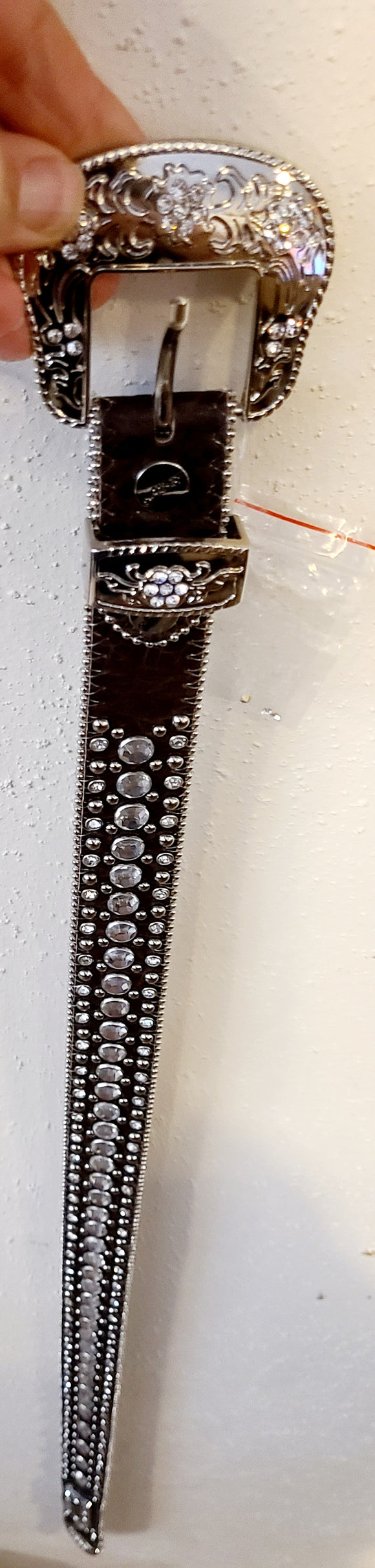 dark brown blingy belt