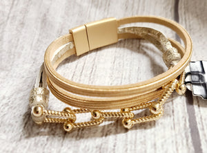 gold paperclip strands magnetic bracelet