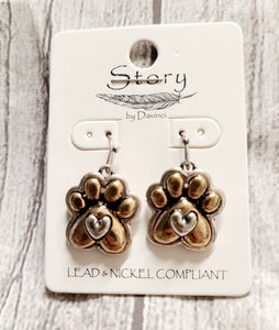 dog paw earrings