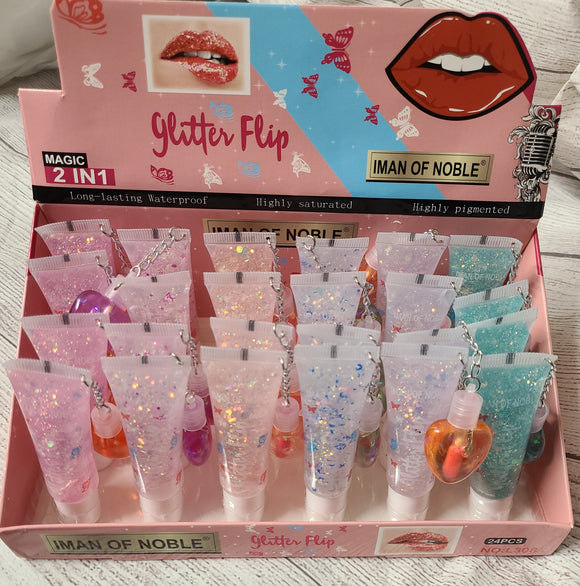 glitter flip lip gloss