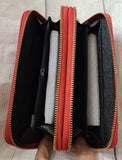 dual zipper solid colored wallet