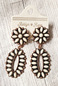 white concho earring