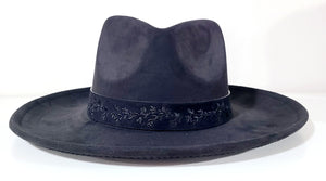 black fedora with flower band