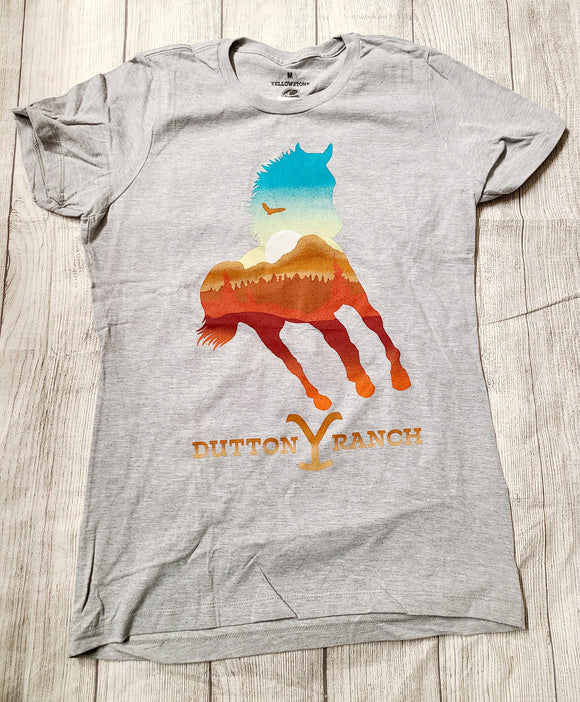 yellowstone sunrise horse tshirt