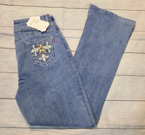 bling star light wash bootcut jeans