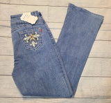 bling star light wash bootcut jeans