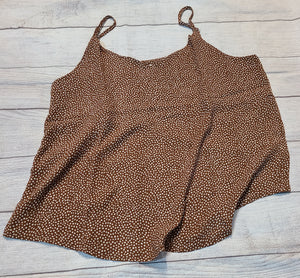 flowy brown spot tank top