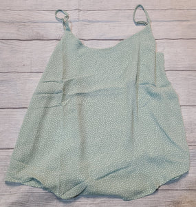 flowy teal spot tank top