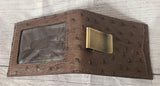 3d belt co ostrich print money clip