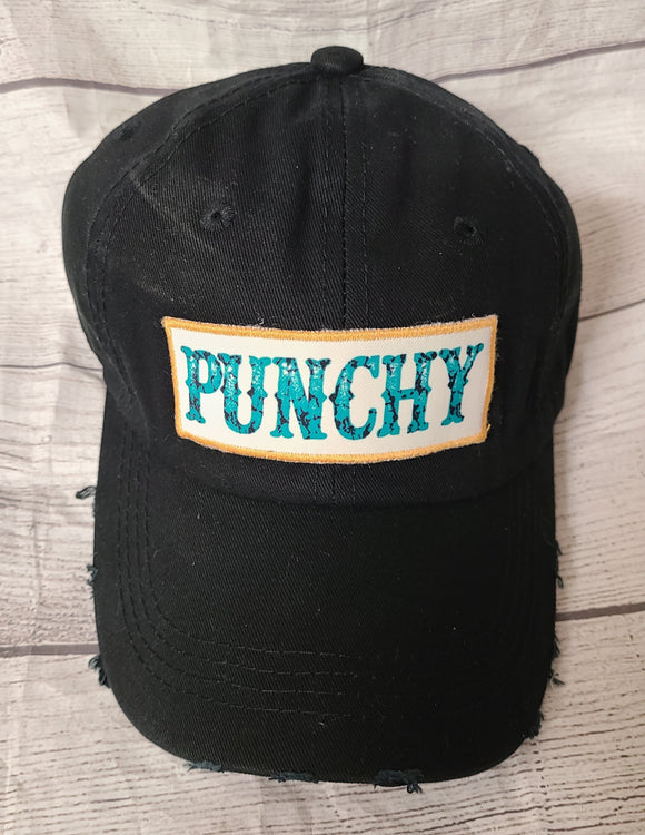 black punchy ballcap