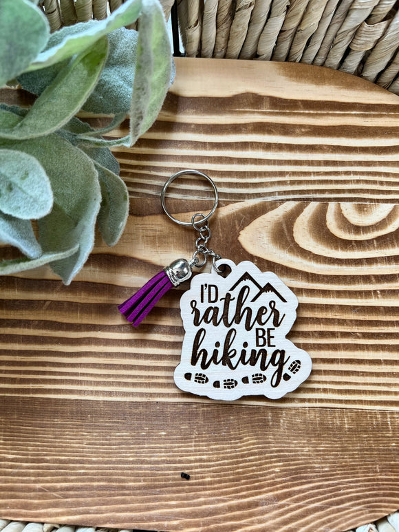 i'd rather be hiking keychain