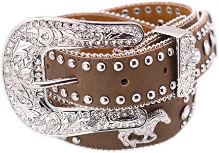 Nocona Western Belt Girls Leather Horse Crystals Saddle N4427644