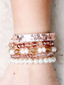 So Put Together Bracelet Set, Rose Gold Sequins