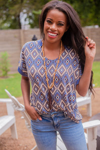 AZTEC AZURE SLOUCH RINGER TEE