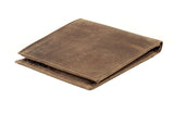 RFID Hunter Leather Hipster Bi-Fold Wallet, Style: 8009 Brown