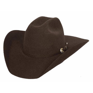 4X "KINGMAN" WOOL FELT BROWN COWBOY HAT / RHINESTONE BUCKLE