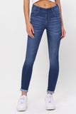 Mid Rise Pull On Crop Skinny w. Rolled Hem