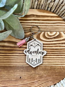 adventure awaits keychain