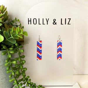 usa bar drop earrings