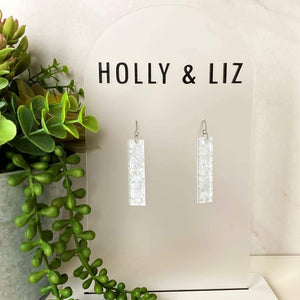 wedding scroll bar earring