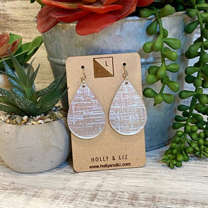 etched print teardrop earrings