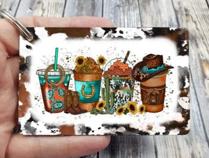 western coffee keychain