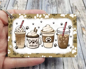 dog mom coffee keychain