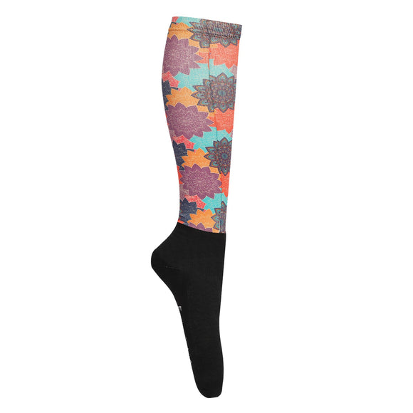 mandala - EQUINE COUTURE PRINTED OVER-THE-CALF BOOT SOCKS- 63