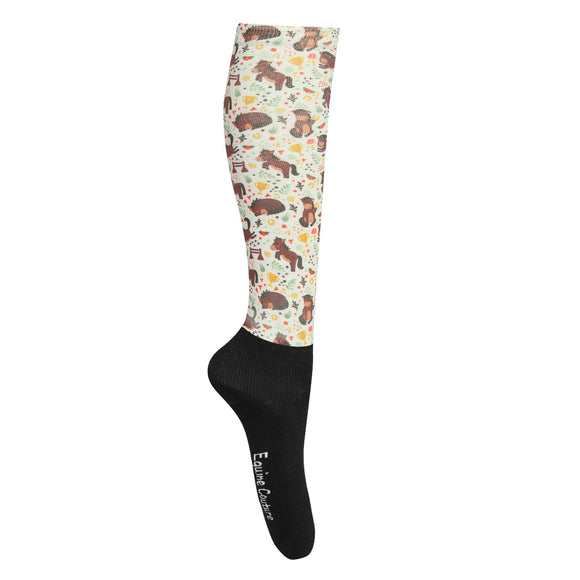 squishy pony- EQUINE COUTURE PRINTED OVER-THE-CALF BOOT SOCKS- 30