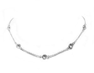 Silver Chain with Clear Stone 16"-18" Necklace