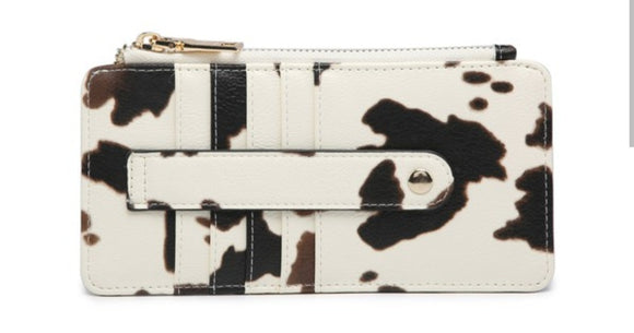 cow print card holder