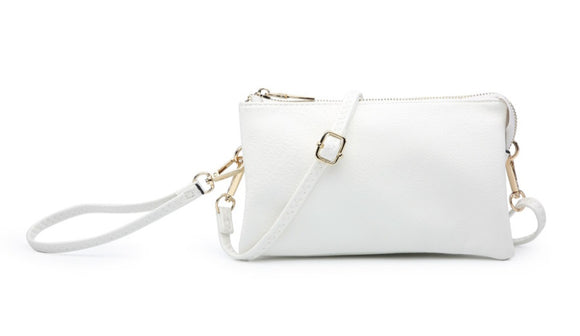 white crossbody wallet