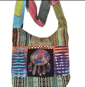 cotton tie dye dream catcher bag