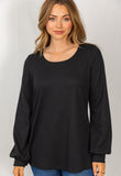 black long sleeve top with sassy back