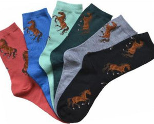 LADIES' "LILA" BAY HORSES CREW SOCKS a835