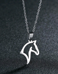 silver horse head necklace