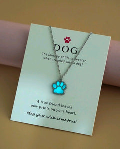 glow in the dark dog paw necklace