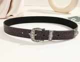 purple- scroll pattern western belt