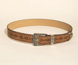 textured square western belt