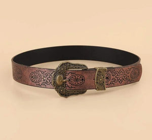 bronze- floral western belt