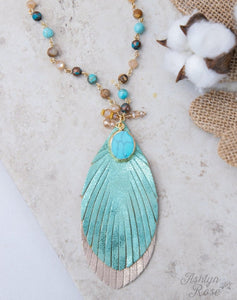 light as a feather beaded necklace