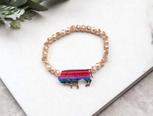 stretchy serape buffalo bracelet